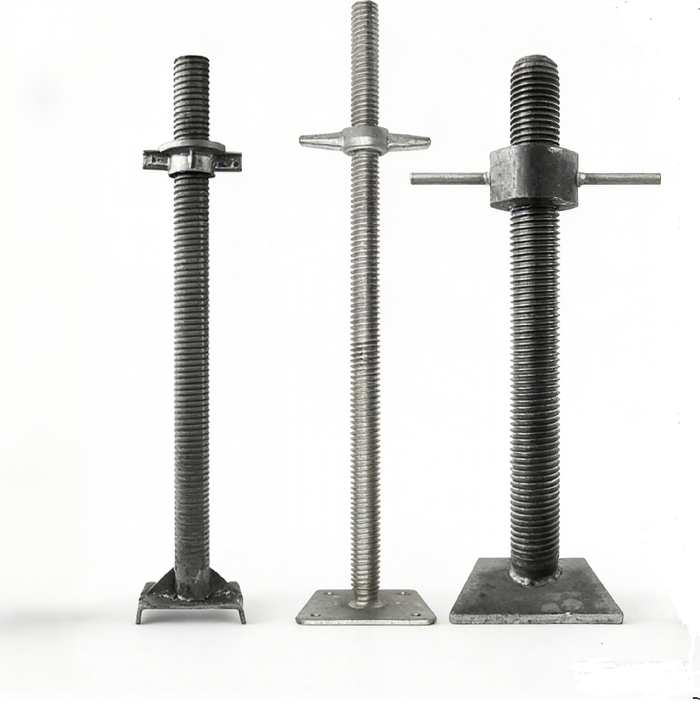 Adjustable solid/hollow screw base jack